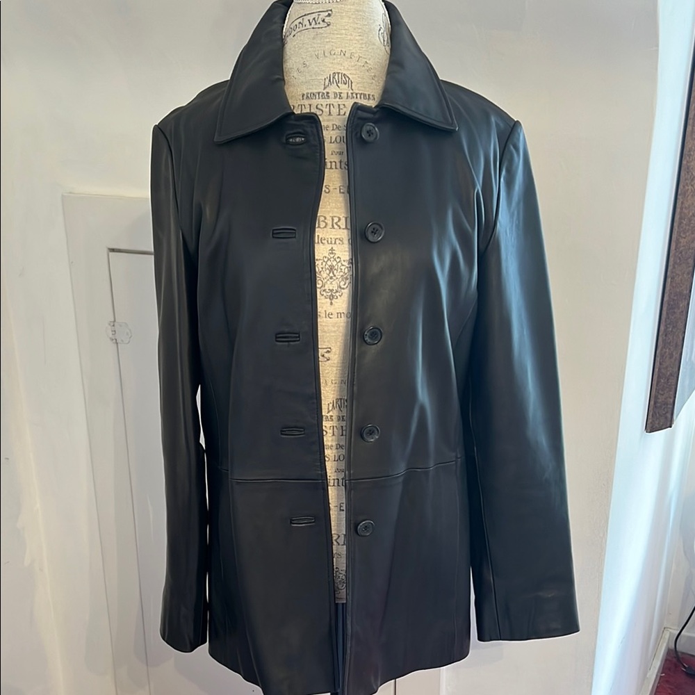 Geoffrey Beene Black Leather Jacket
